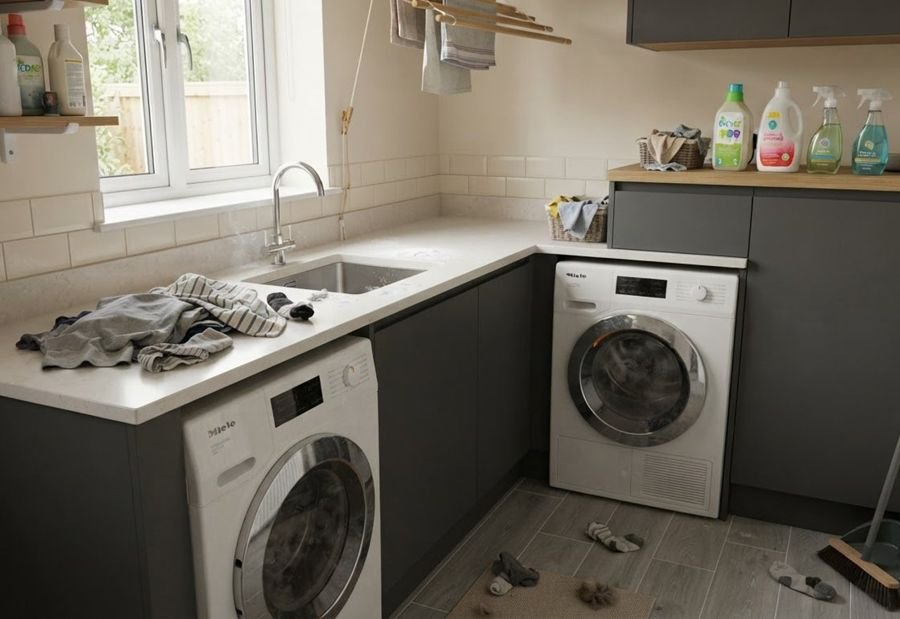 Utility room before